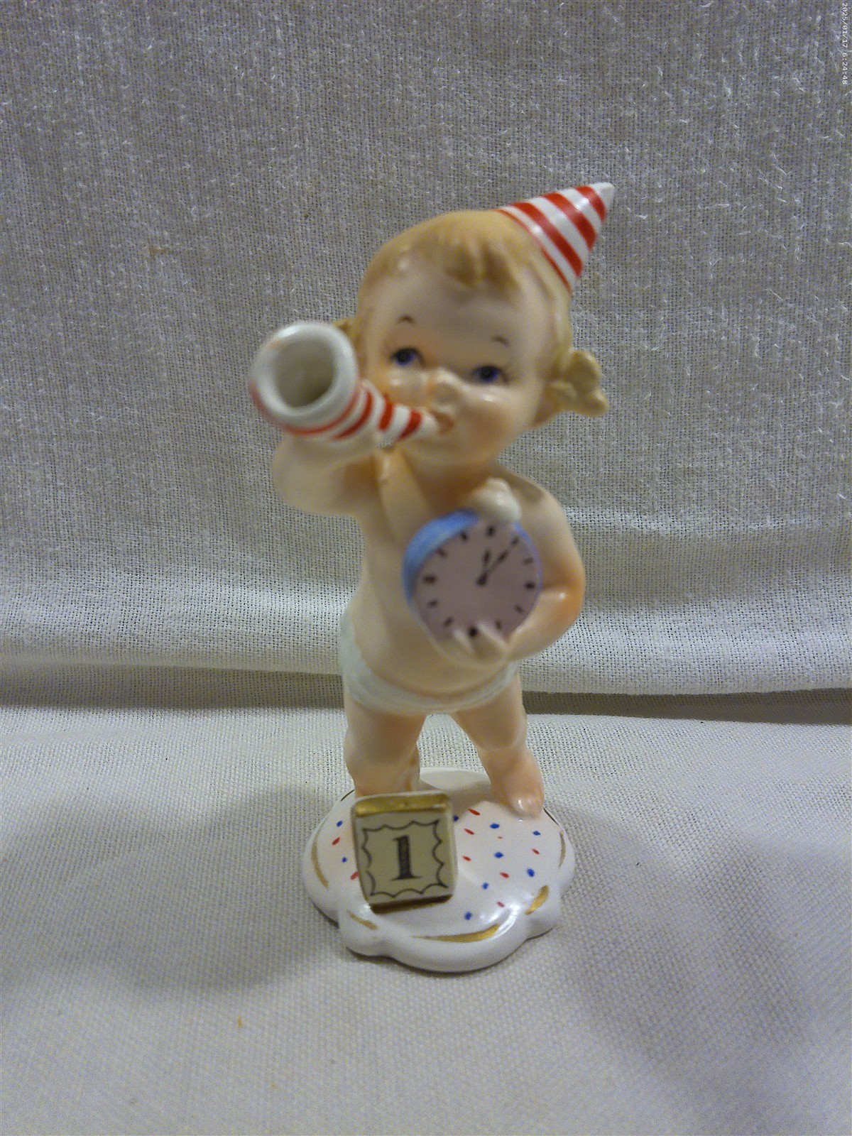 Vintage Napco Japan Ceramic Calendar Cutie January Girl Figurine C-5761