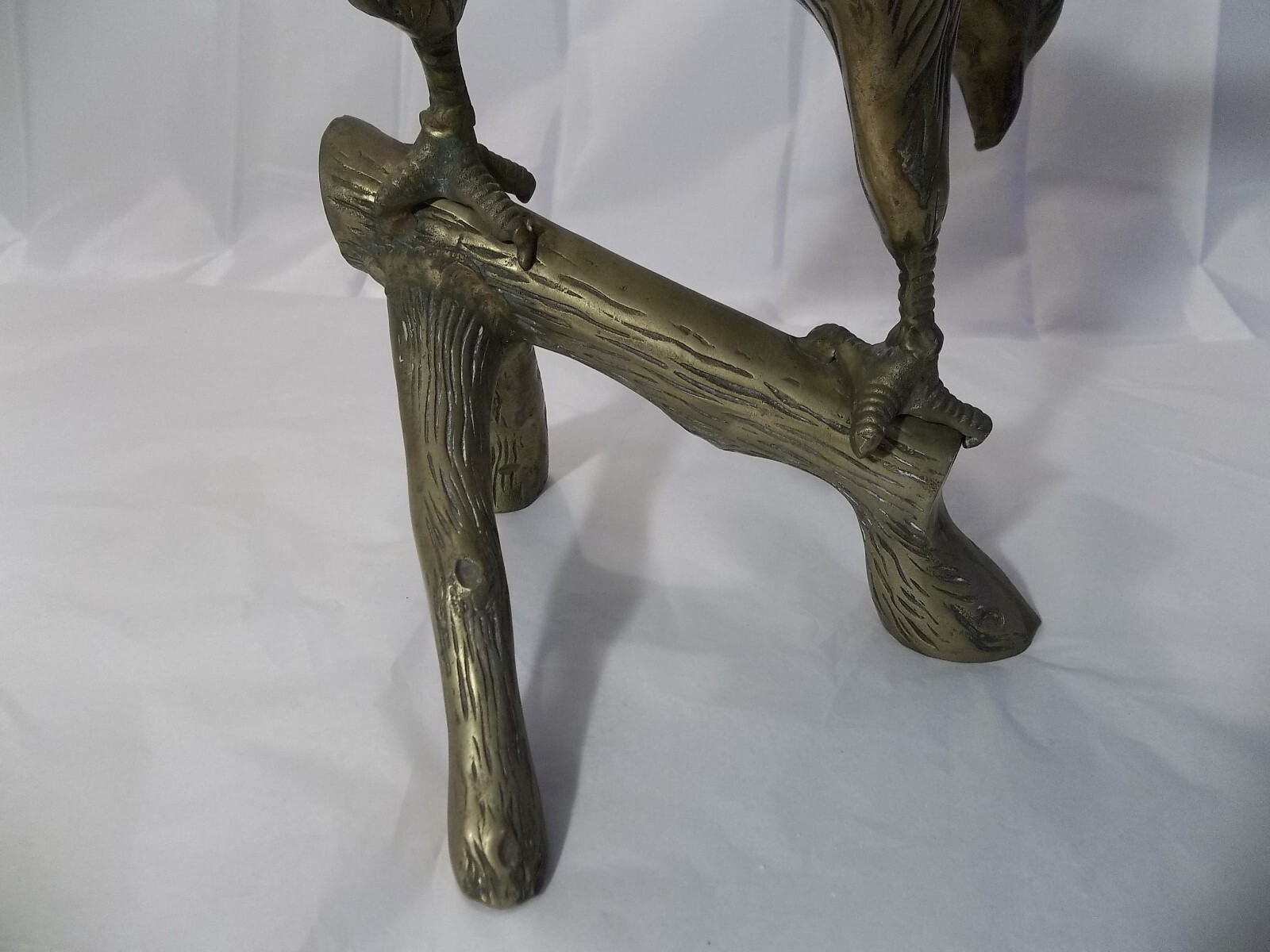 Vtg 22″ Huge Solid Brass Eagle Statue Perched Branch Takeoff 8 lb. High Detail