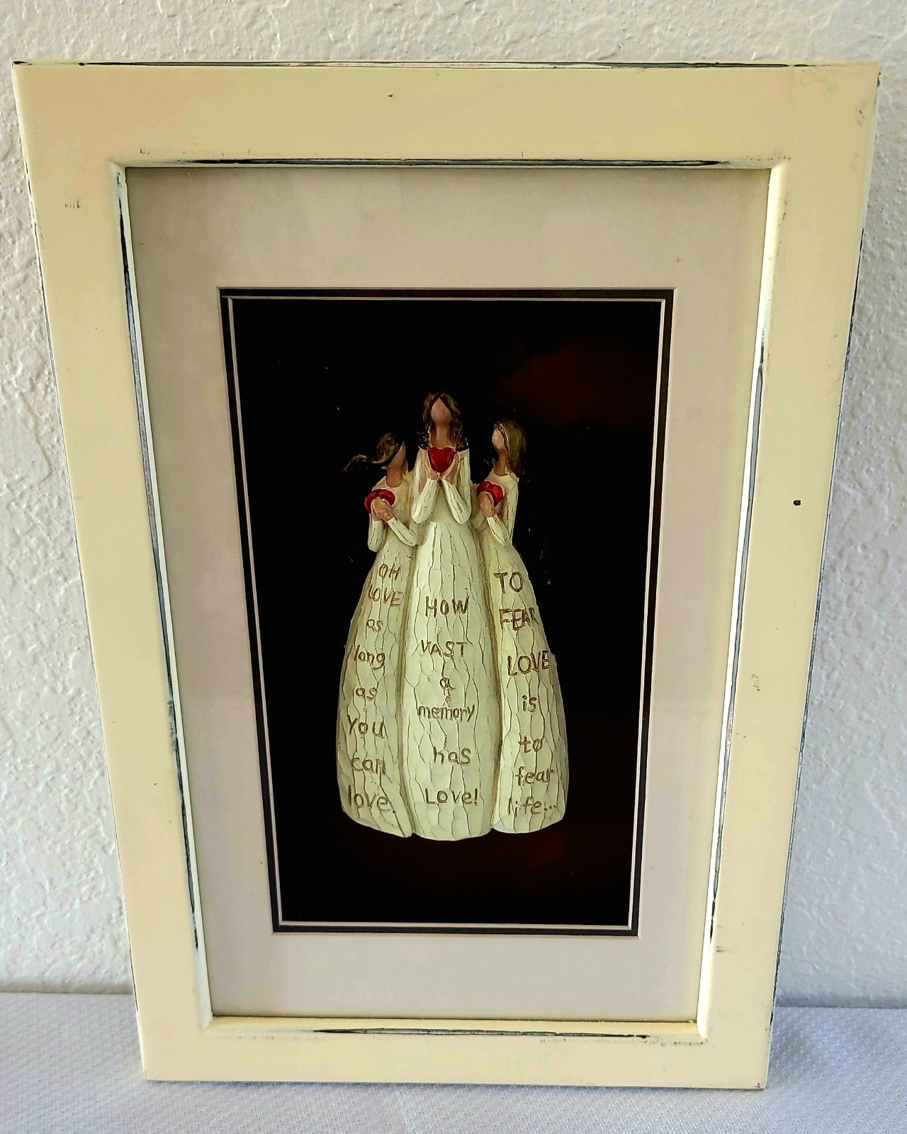 Willow Tree Framed Shadow Box Art BY My Side Susan Lordi Demdaco 3 Sisters