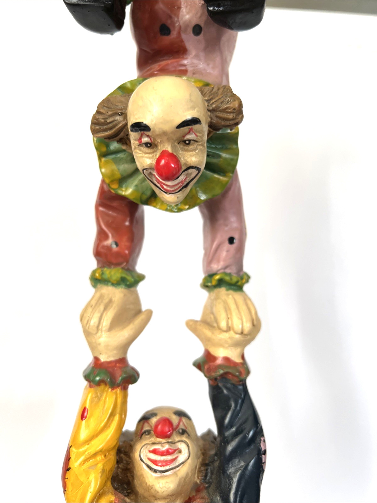 Vintage Happy Funny Clowning TST Circus Clowns Resin 15 1/2″ Tall Sculpture