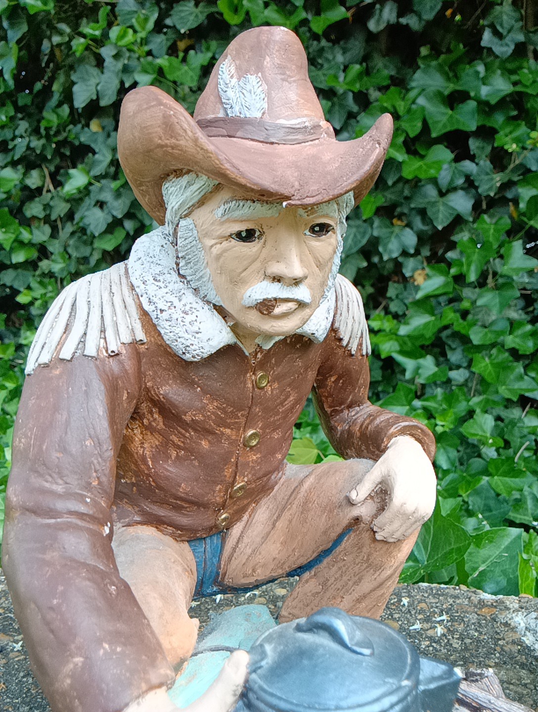 SUNDANCE ORIGINAL 1981 Campfire Cowboy Rare Chalkware 8″ RARE By Th Meg Rockwood