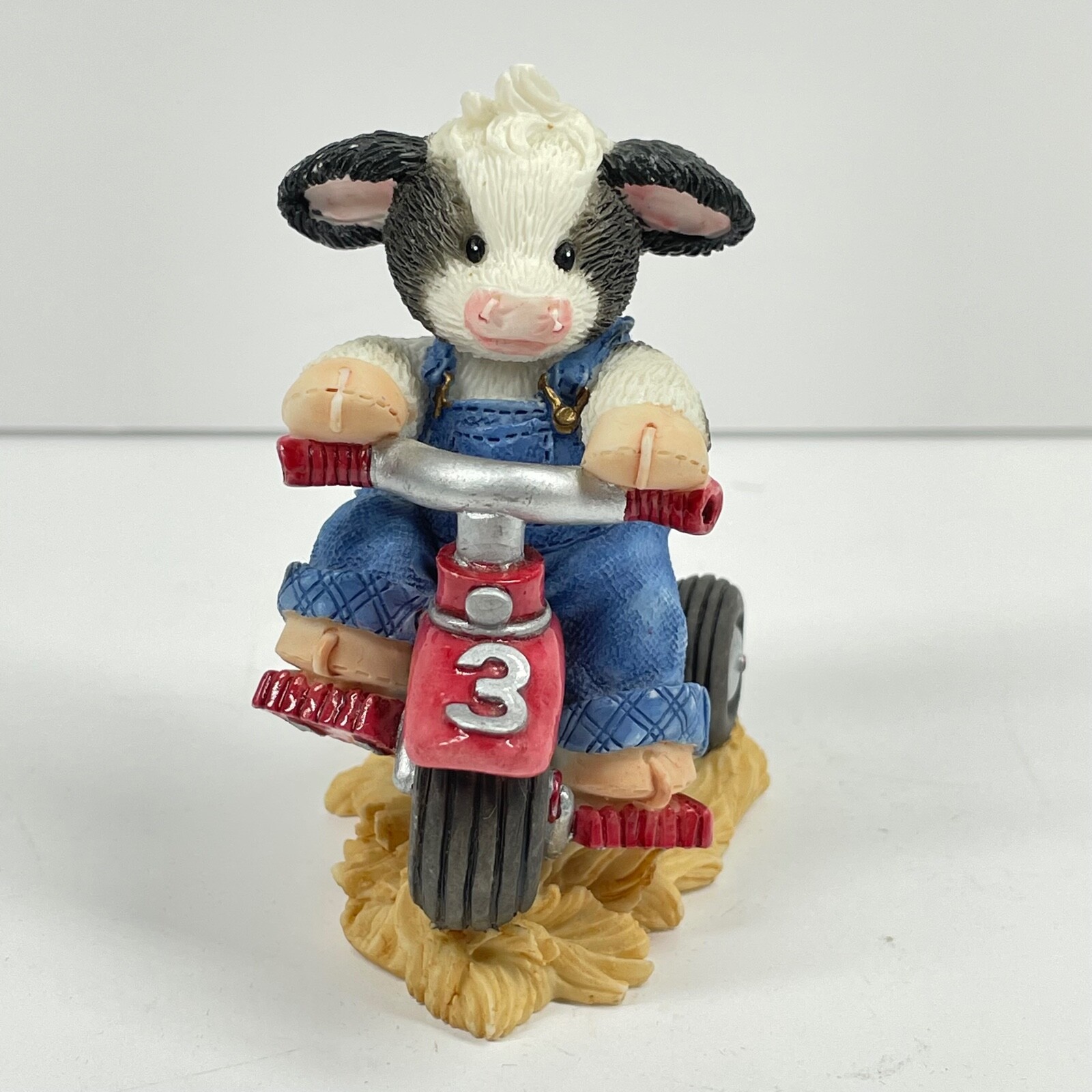 VTG Enesco Mary’s Moo Moos 1997 Ride a Tricycle Figurine #319147 Whee I’m Three