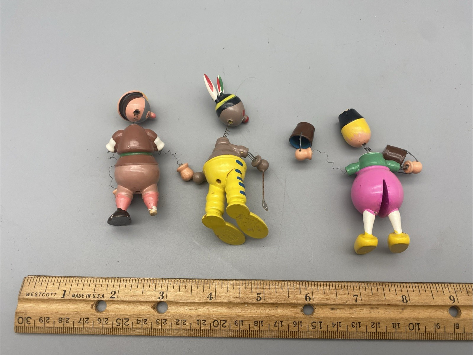 LOT (3) Goula Spain Spring Figurine Hobo Indian Bobblehead READ