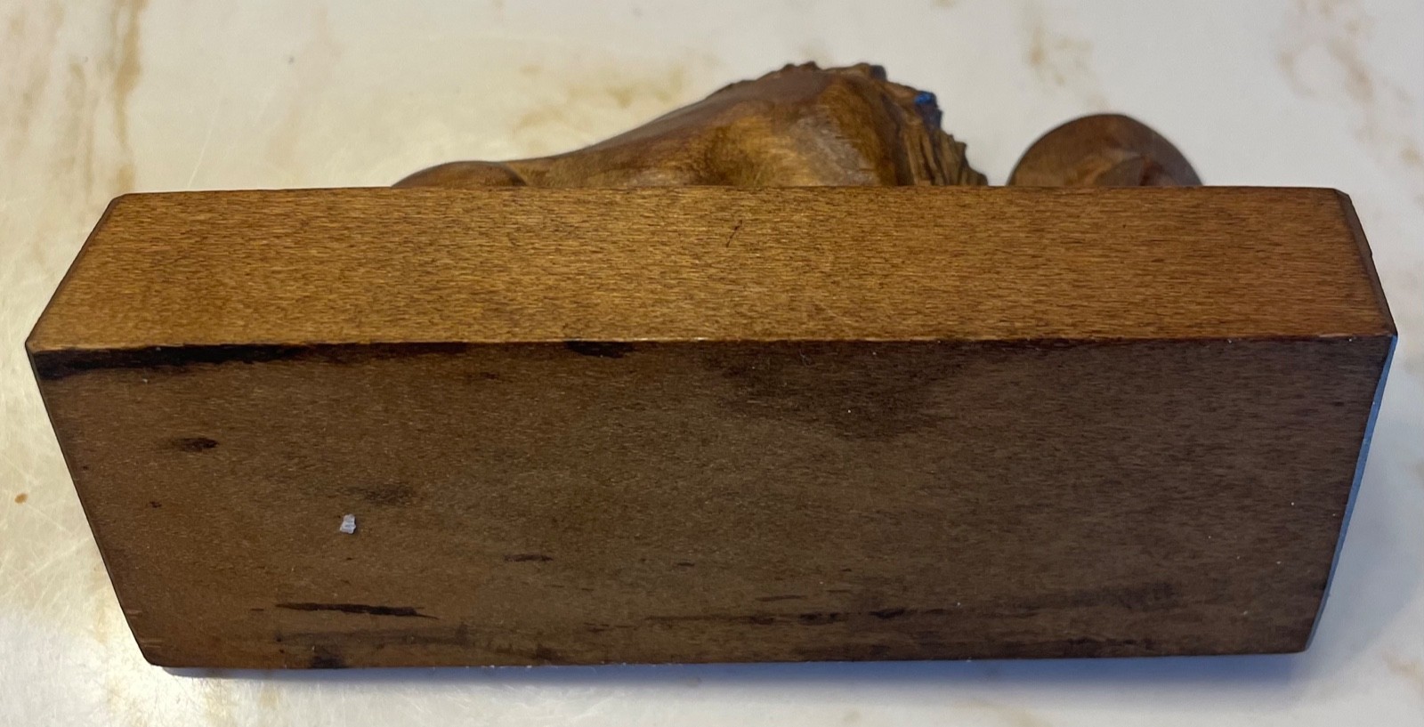 Vintage Hand-Carved Wooden Lion of Lucerne Miniature Souvenir Sculpture 4 X 1″