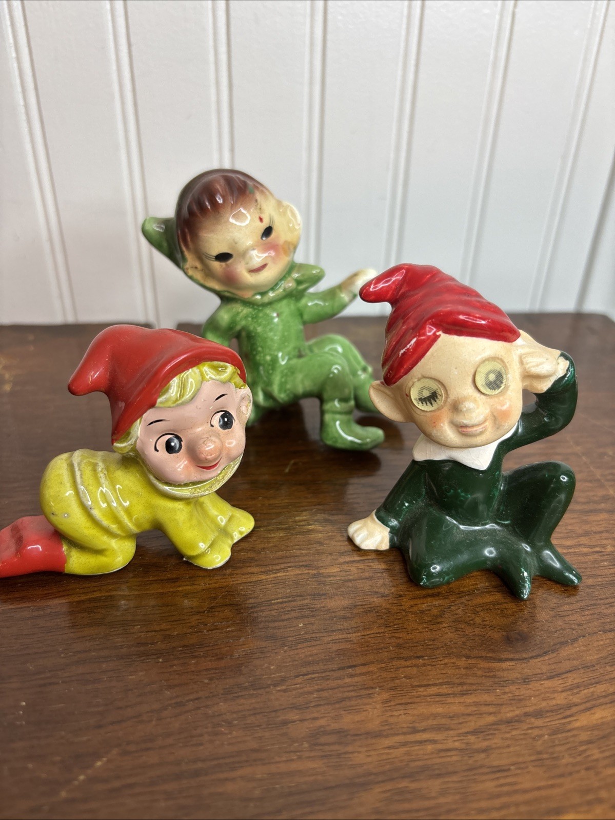 Vintage Ceramic Pixie Elf Lot of 3 Made in Japan (Brimm’s + Unbranded)