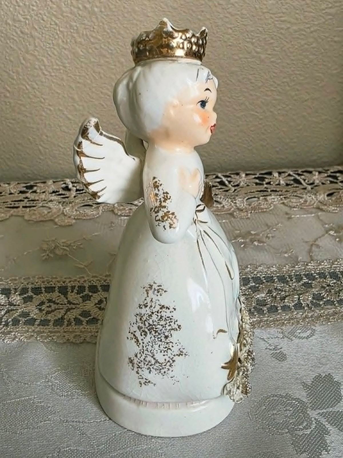 Vintage Napco Zodiac Birth Month ‘Pisces’ 1950s Angel Figurine (Repaired)
