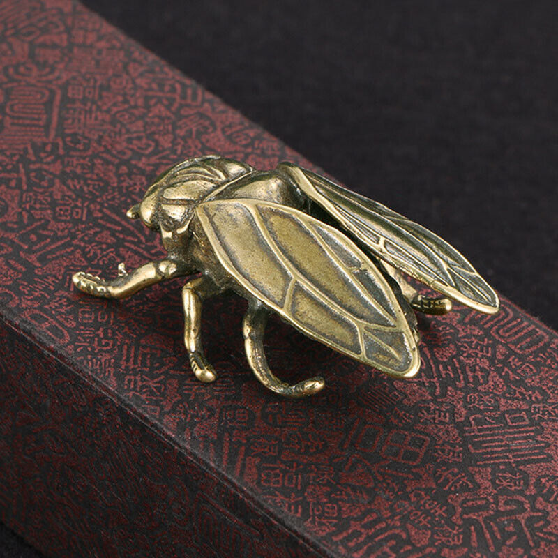 Brass Cicada Figurine Statue Home Tea Table Ornaments Animal Figurines Gift