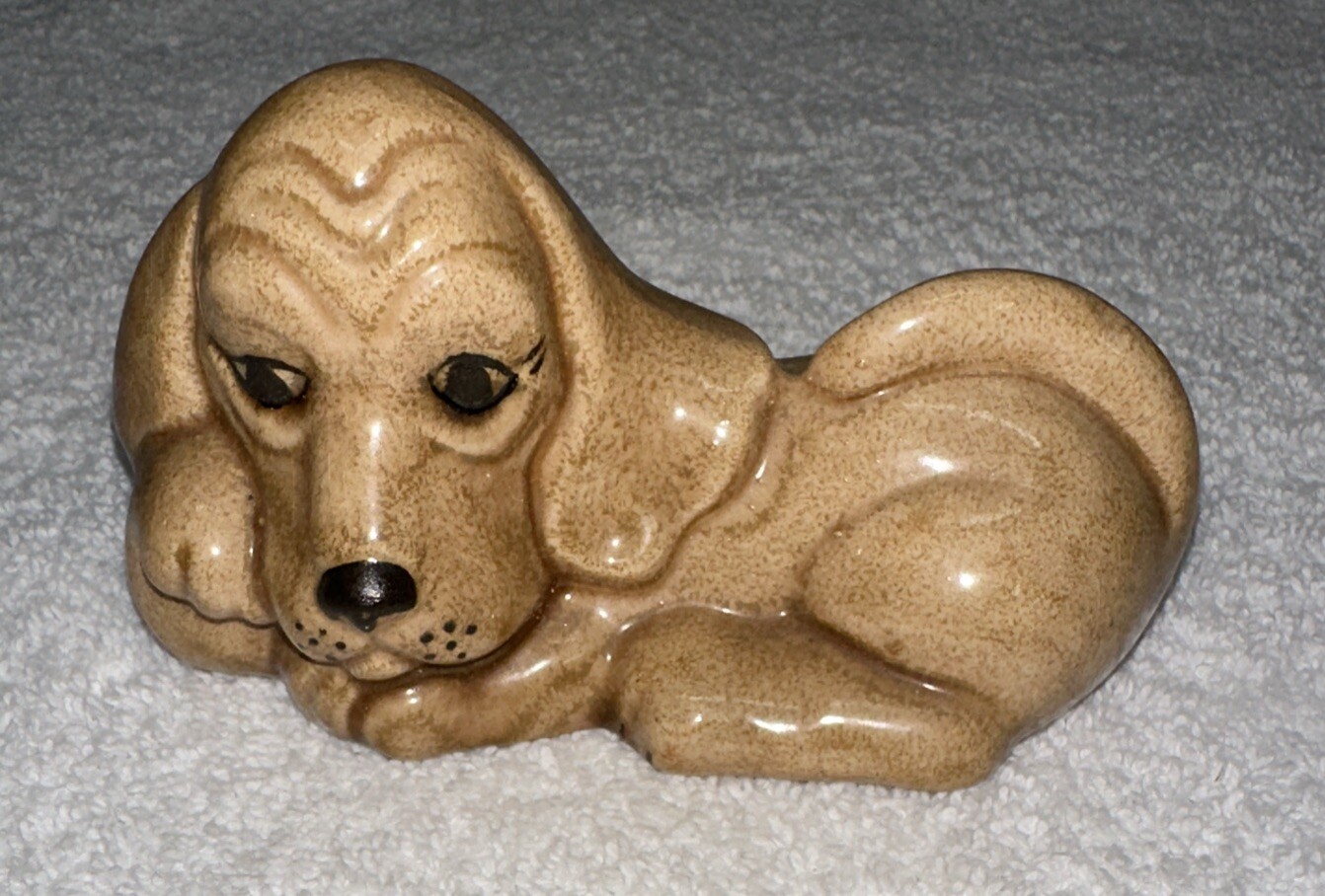 Vintage Miniature Bloodhound Puppy Dog Figurine Sad Eyes Cuteness Overload