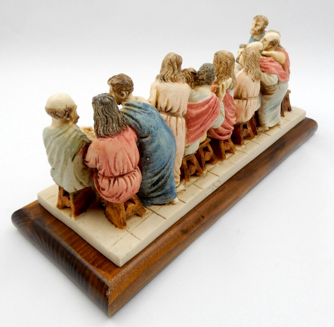 THE LAST SUPPER FIGURINE SIGNED L TONI. JESUS APOSTLES CHRISTIANITY ~ ITALY