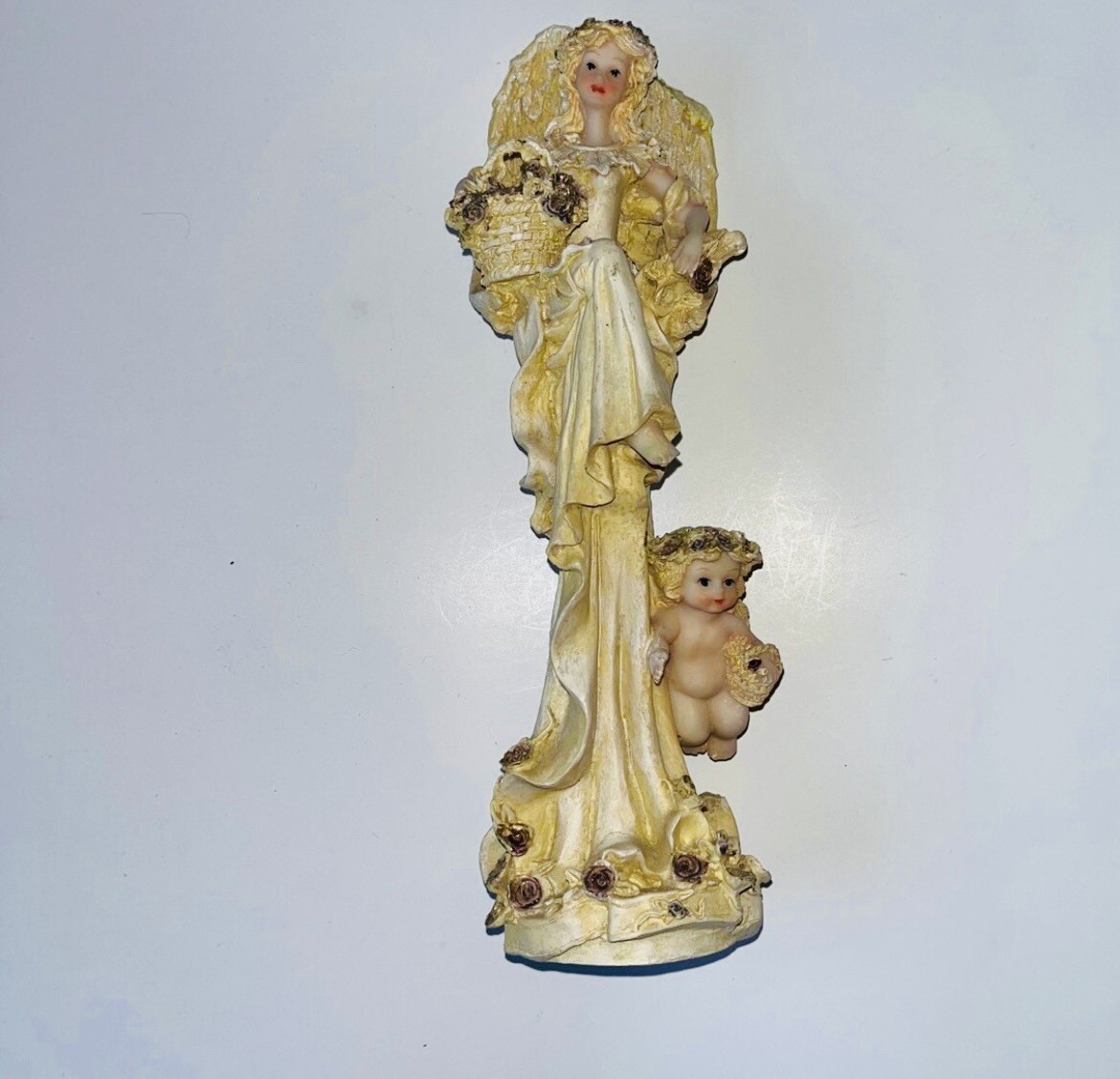 Angel Figurine Statue with Cherub 9 Inches