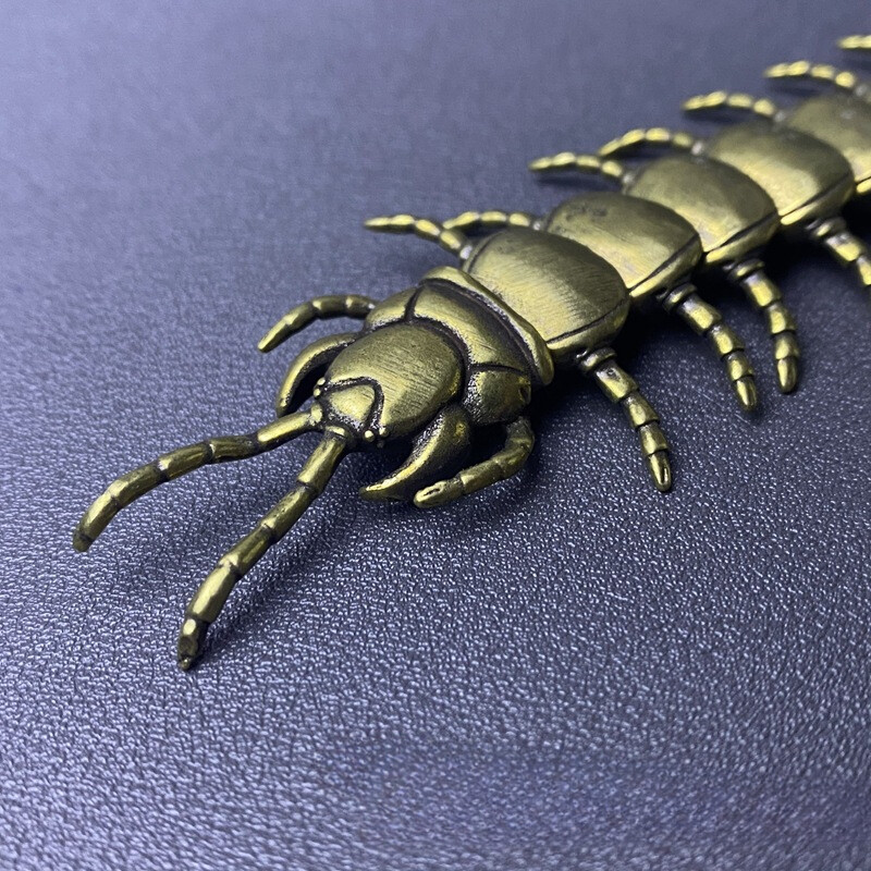 1 Piece Brass Centipede Statue Collectibles Office Insect Ornaments Gifts-