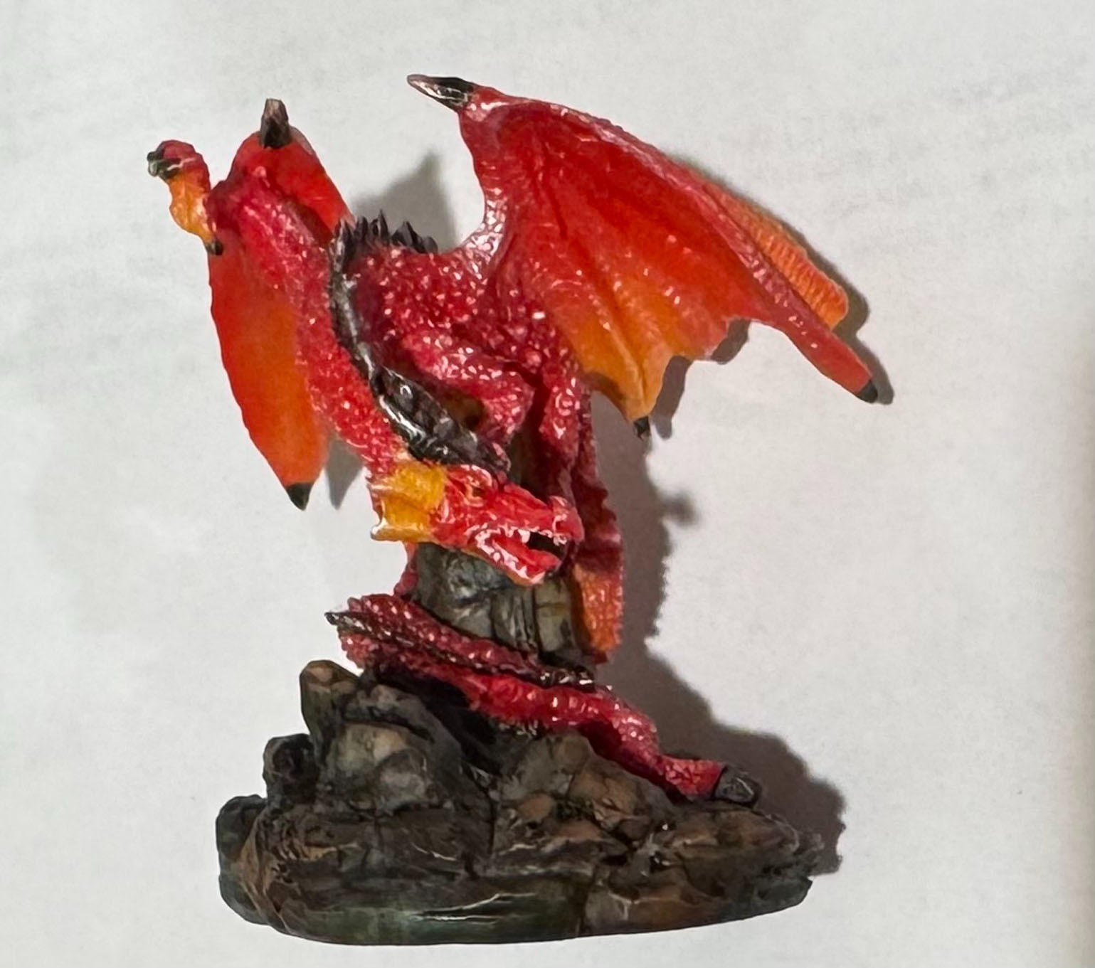 Mini RED FIRE Dragon Climbing Rocks Collectible Figurine (Studio Collection)
