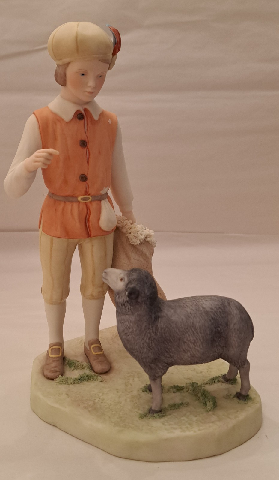 RARE Vtg Cybis Nursery Rhymes Baa Baa Black Sheep Porcelain Sculpture 9 1/2″