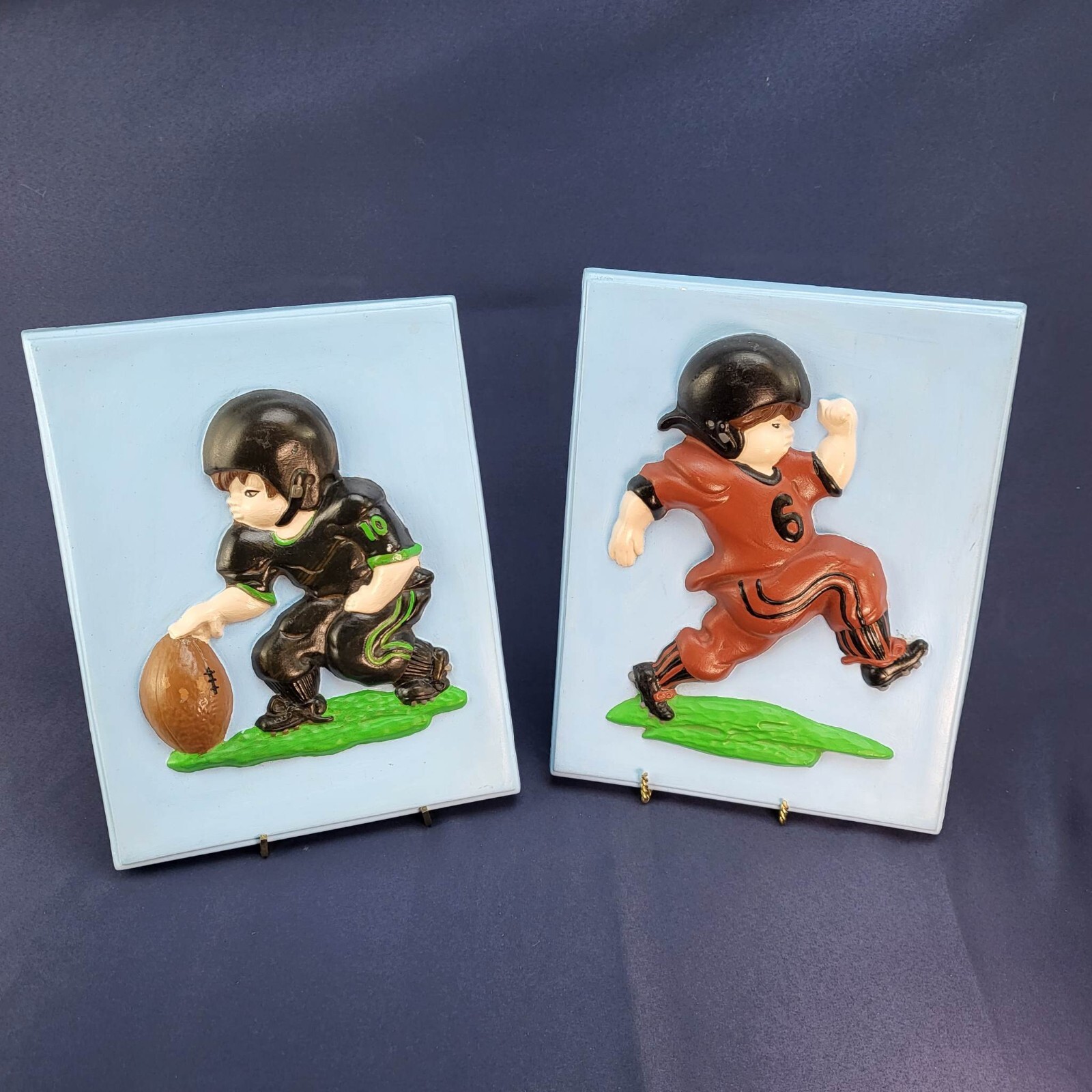 1982 BM Chalkware Football Wall Hanging Art Decor
