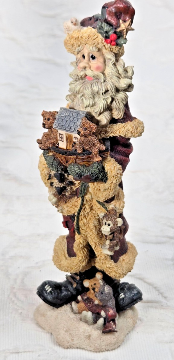 FOUR Boyds Bears Christmas Santa Figurines; The Folkstone Collection; BB#2