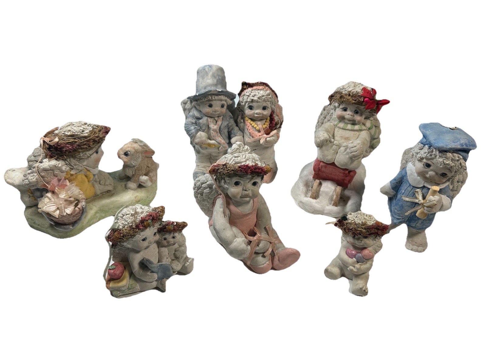Lot Of 7 Vintage DREAMSICLES Figurines Signed By Kristin /Angel Different sizes