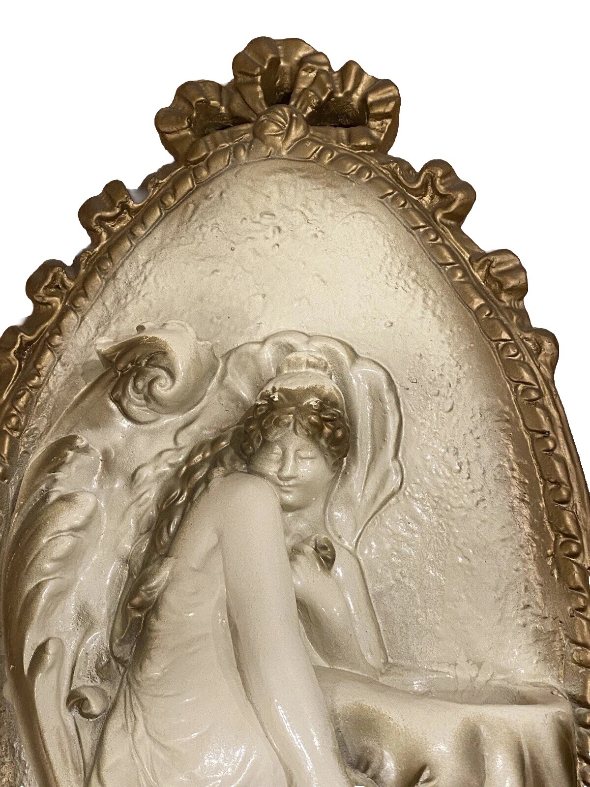 Renaissance Style 3 D White Plaques – a Pair