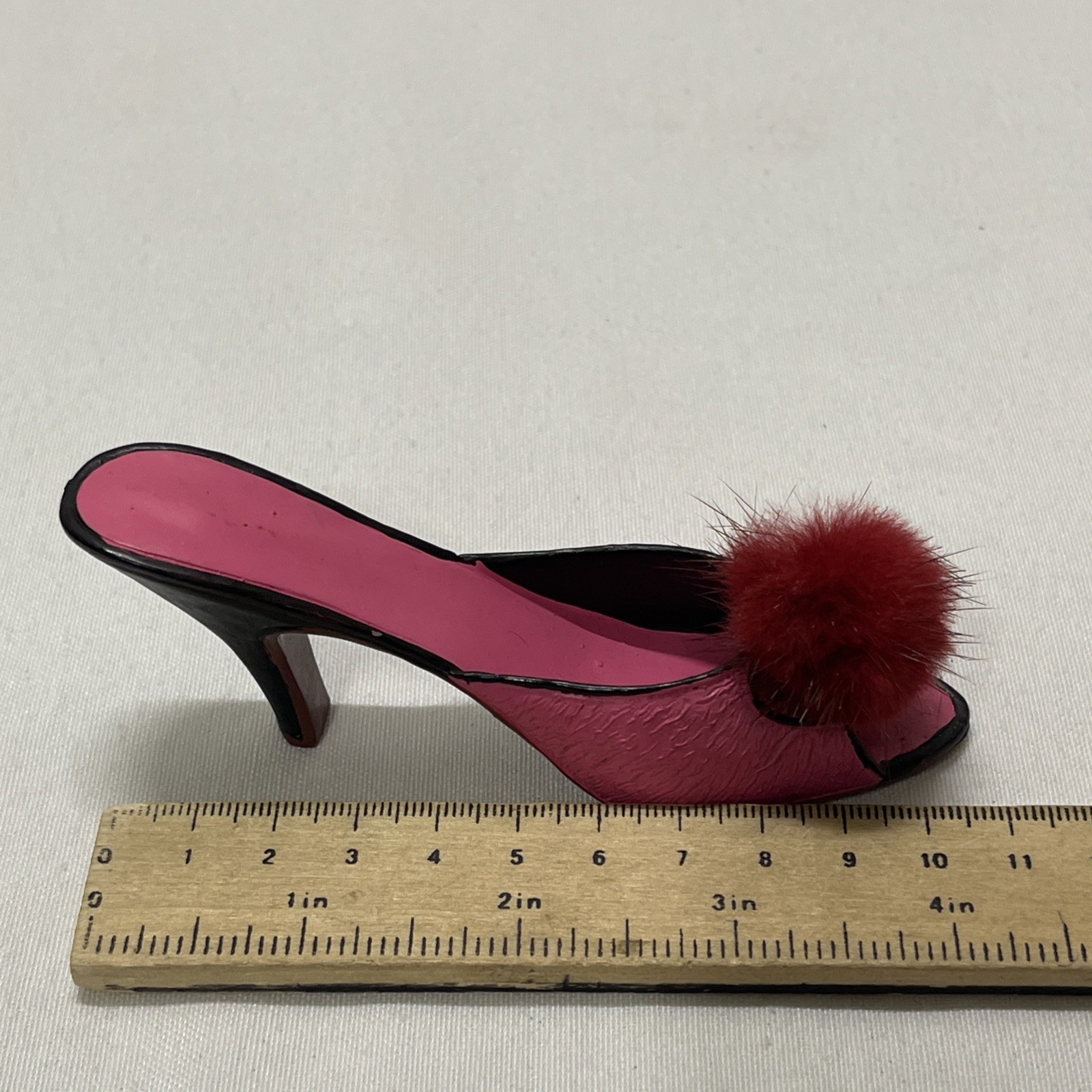 Miniature 4″ Pink Agent Provocateur Tamiya Kitten Mule High-Heeled Shoe Figurine