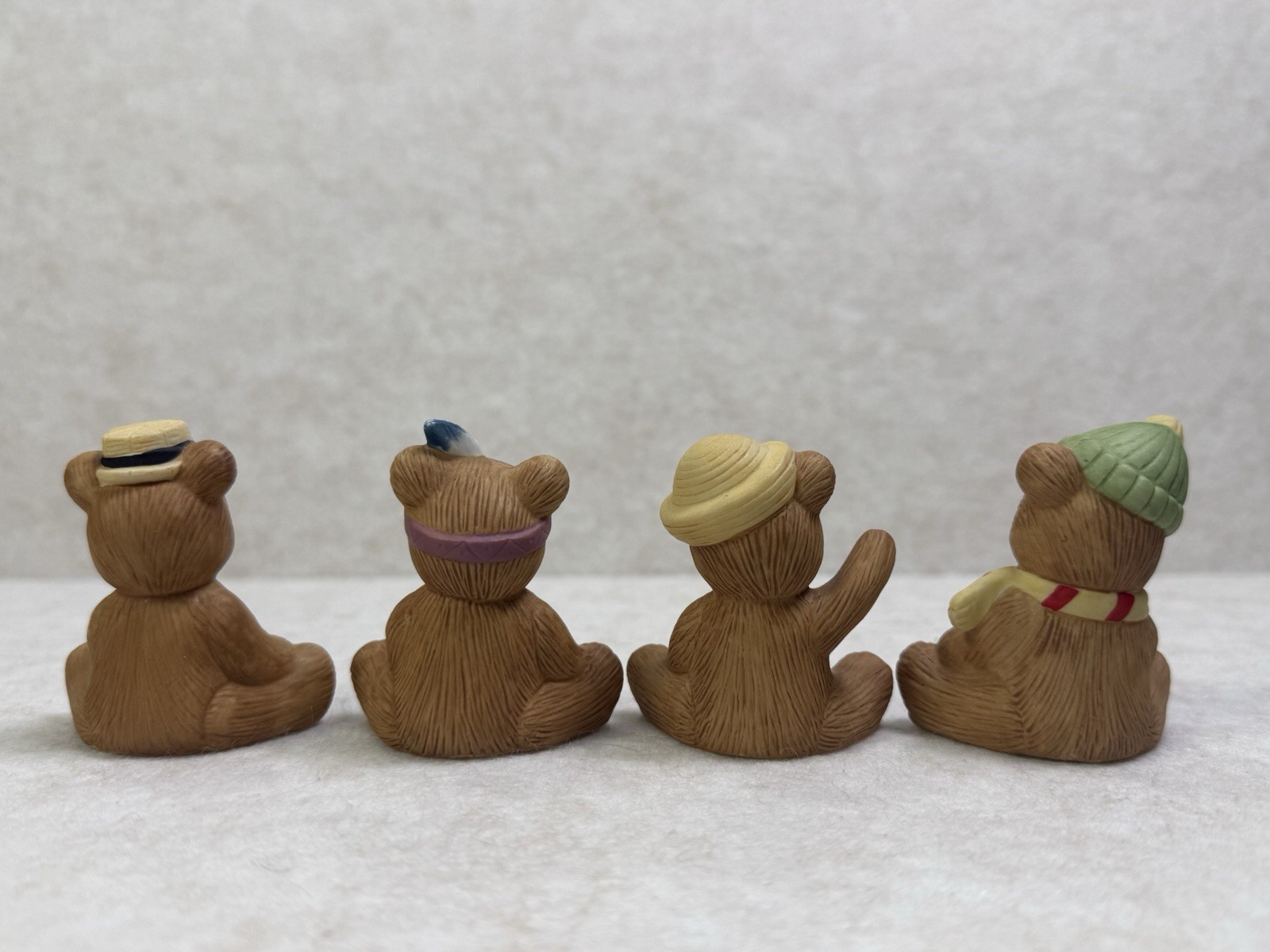 VTG Set Of 4 Homco Miniature Bears Ceramic Figurines #1413 – Mixed Seasons
