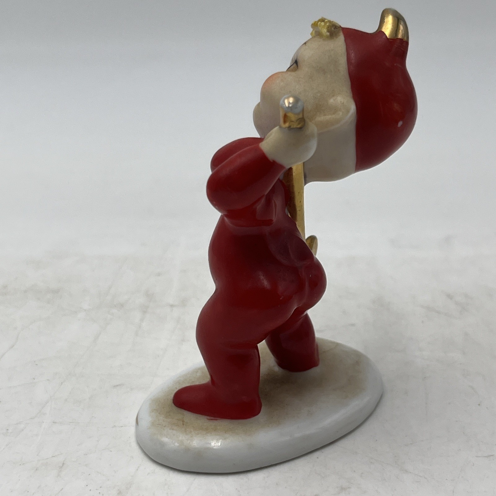 VINTAGE 1950’s MCM LEFTON DEVIL GOLFING GOLF GOLD GILDED PORCELAIN FIGURE