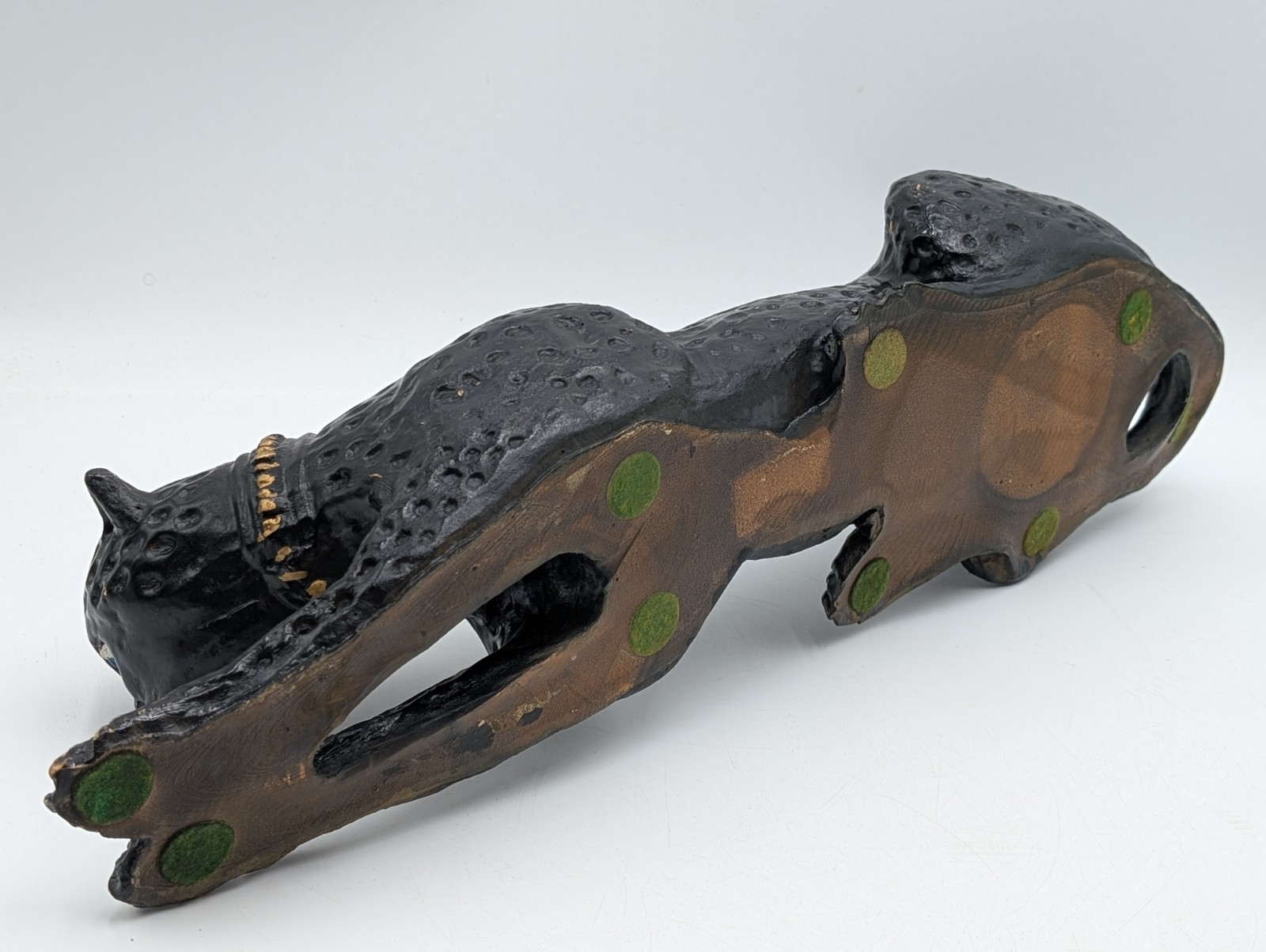 Panther Figurine 10lb MCM Antique Black Vtg 24″