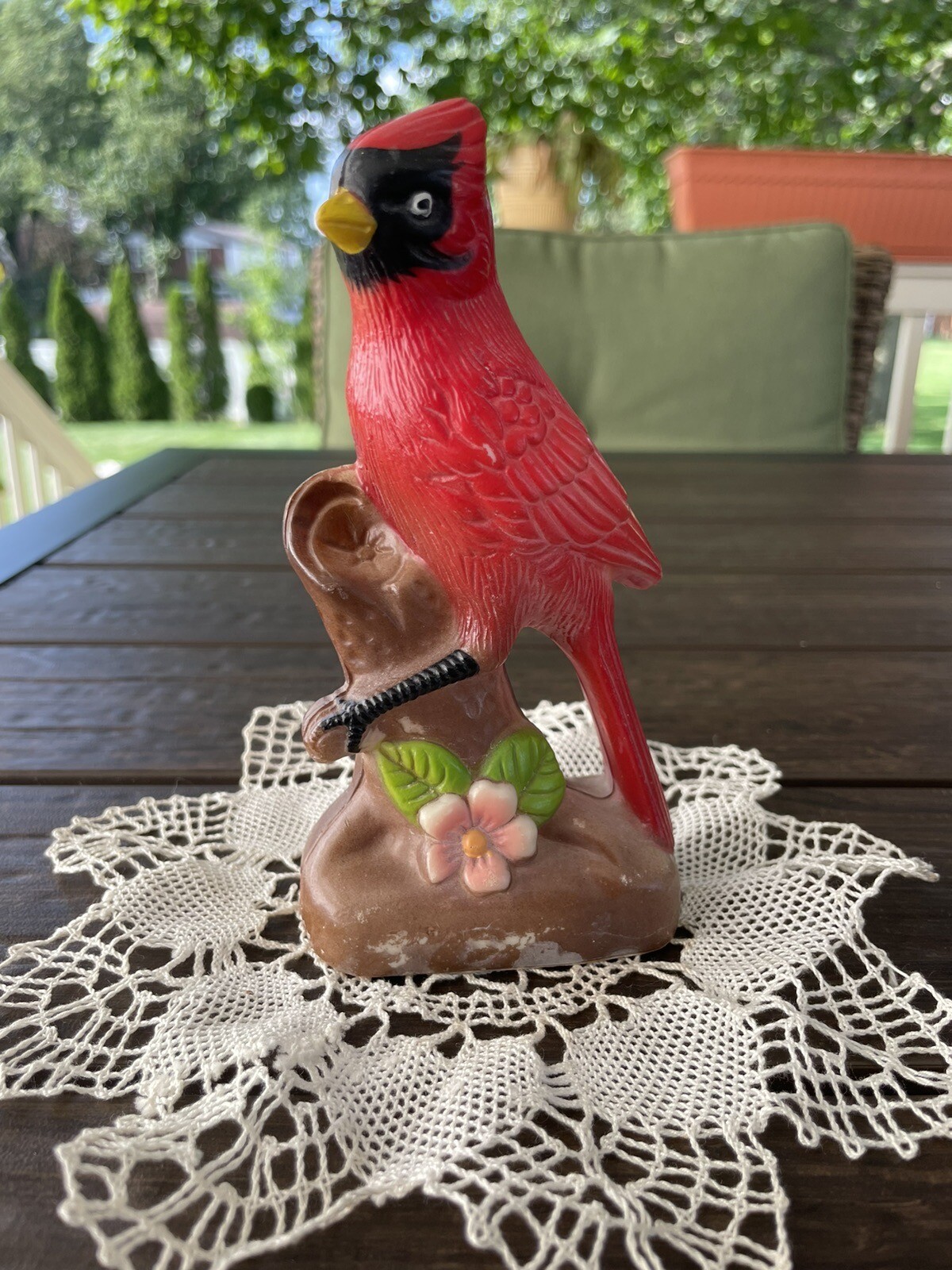 Parma Brand Molded Plastic Cardinal bird statue AAI H-2116 Vintage