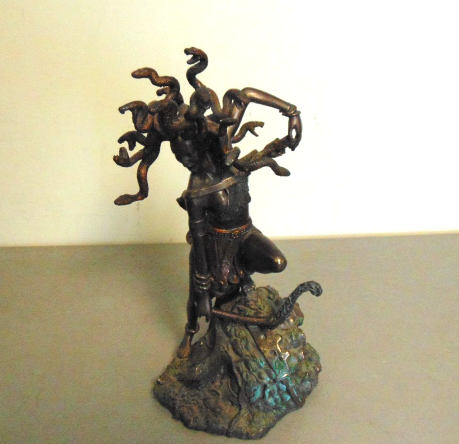 Medusa Bronze Resin Statue – 10.5″ Greek Gorgon Warrior Figurine – FREE SHIPPING