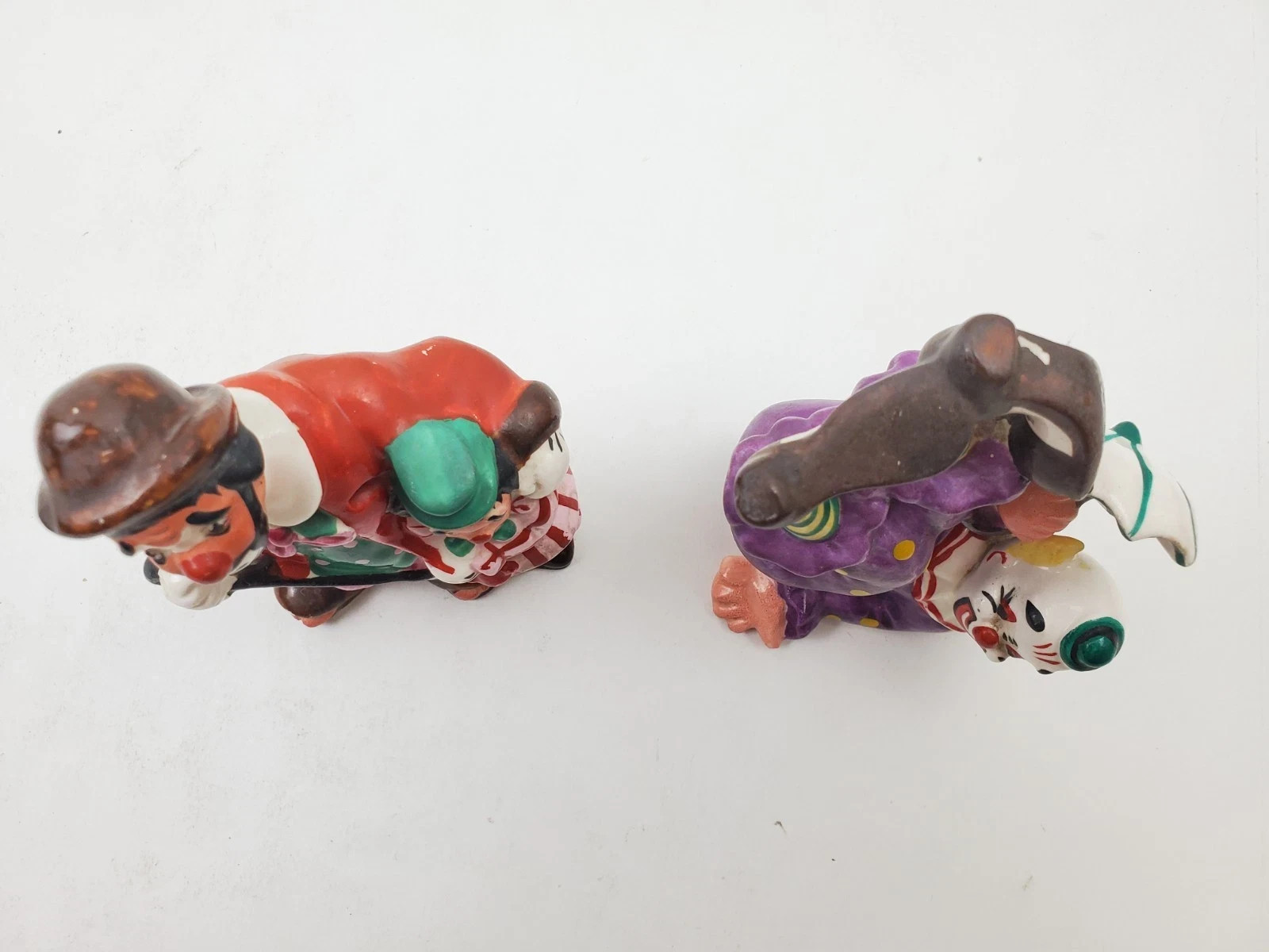 1956 Yona Original Hand Painted Vintage Ceramic Clowns Set Made in Japan
