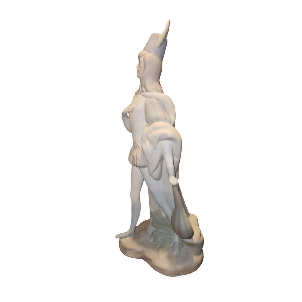 Vintage Figurine Porceval Porcelain Renaissance Minstrel With Lute Made in Spain