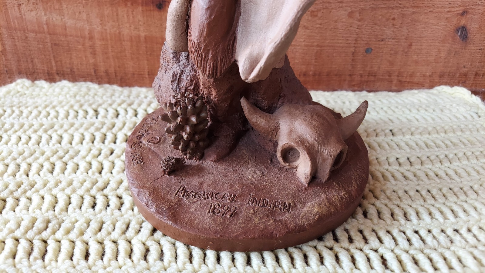TOM CLARK GNOME, AMERICAN INDIAN 1889, Signed & AUTOGRAPHED, 1983 #20 – 11.5″H
