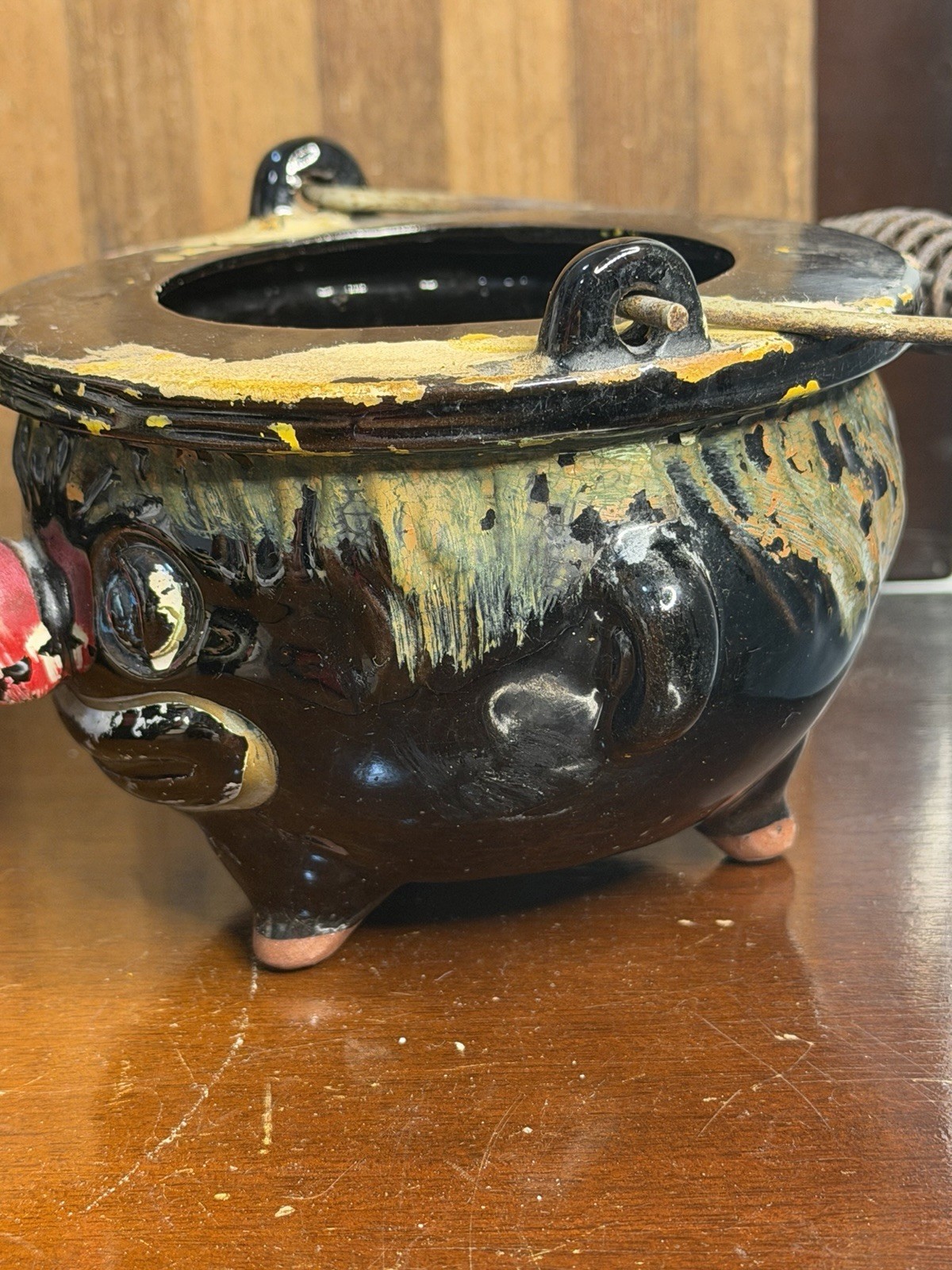 Thames Redware Clown Face 1940′-1950’s From Japan Antique Vtg No Lids Set 3 #069