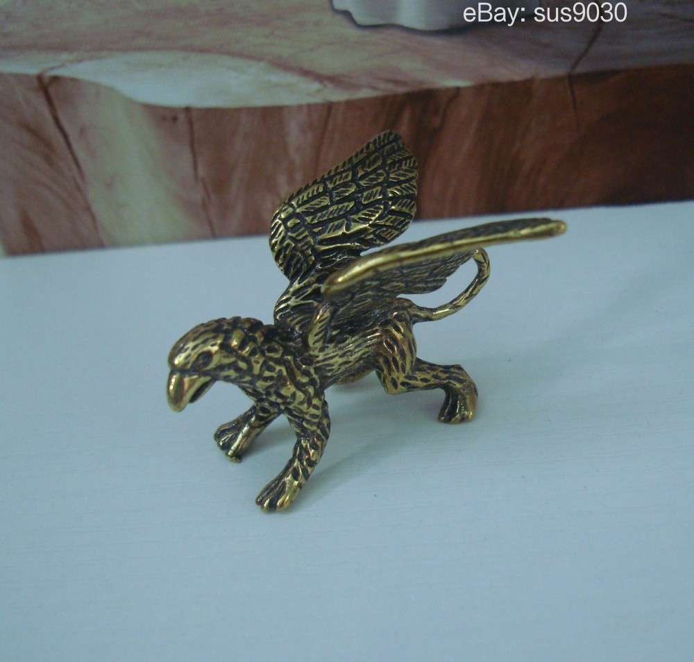 Solid Brass Strong Griffin Figurine Statue for Home Garden Decor