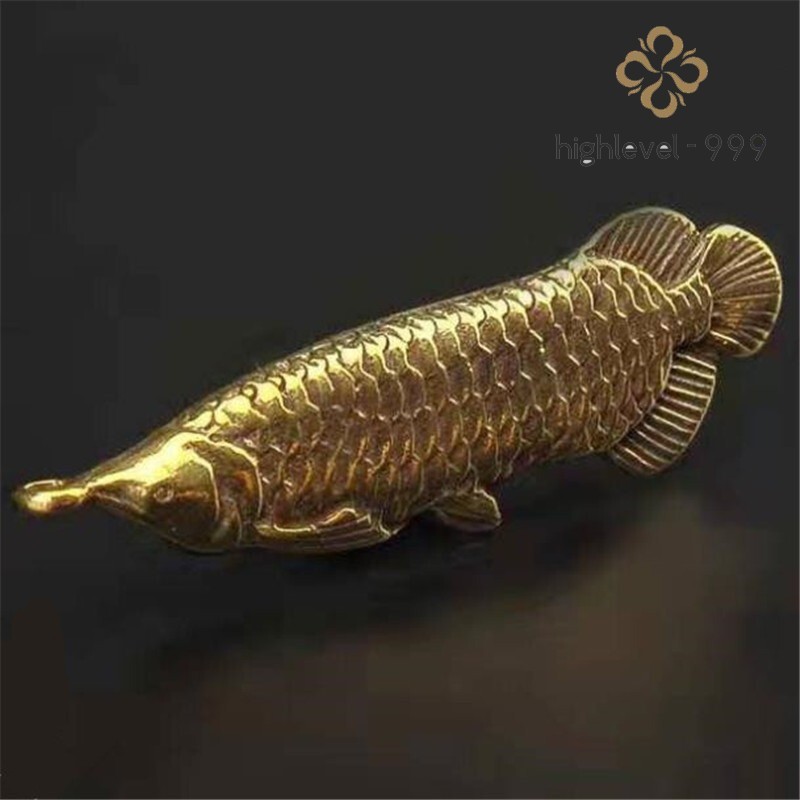 Brass Gold Fish Figurine Casting Animal Mini Figure Tea Pet Ornament Miniature