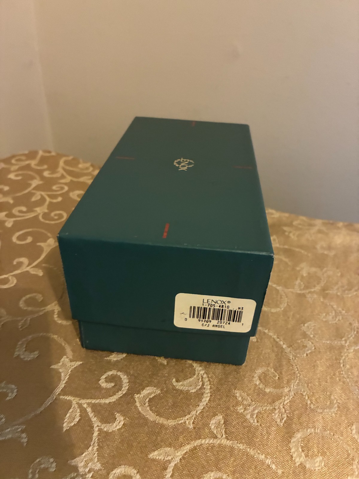 Lenox China Jewels Nativity Angel Open Arms Hands Open USA Teal Box