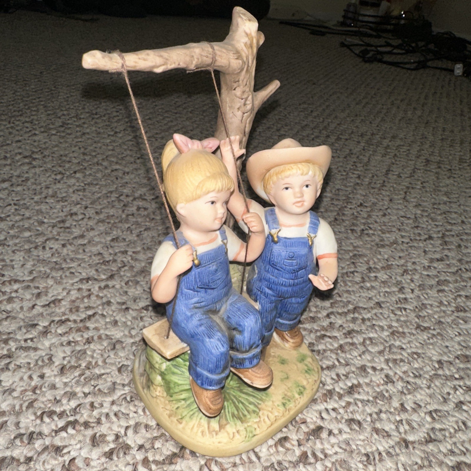 Vintage Home Interiors Homco Denim Days 8896 Summer Days Figurine 1985 Farm