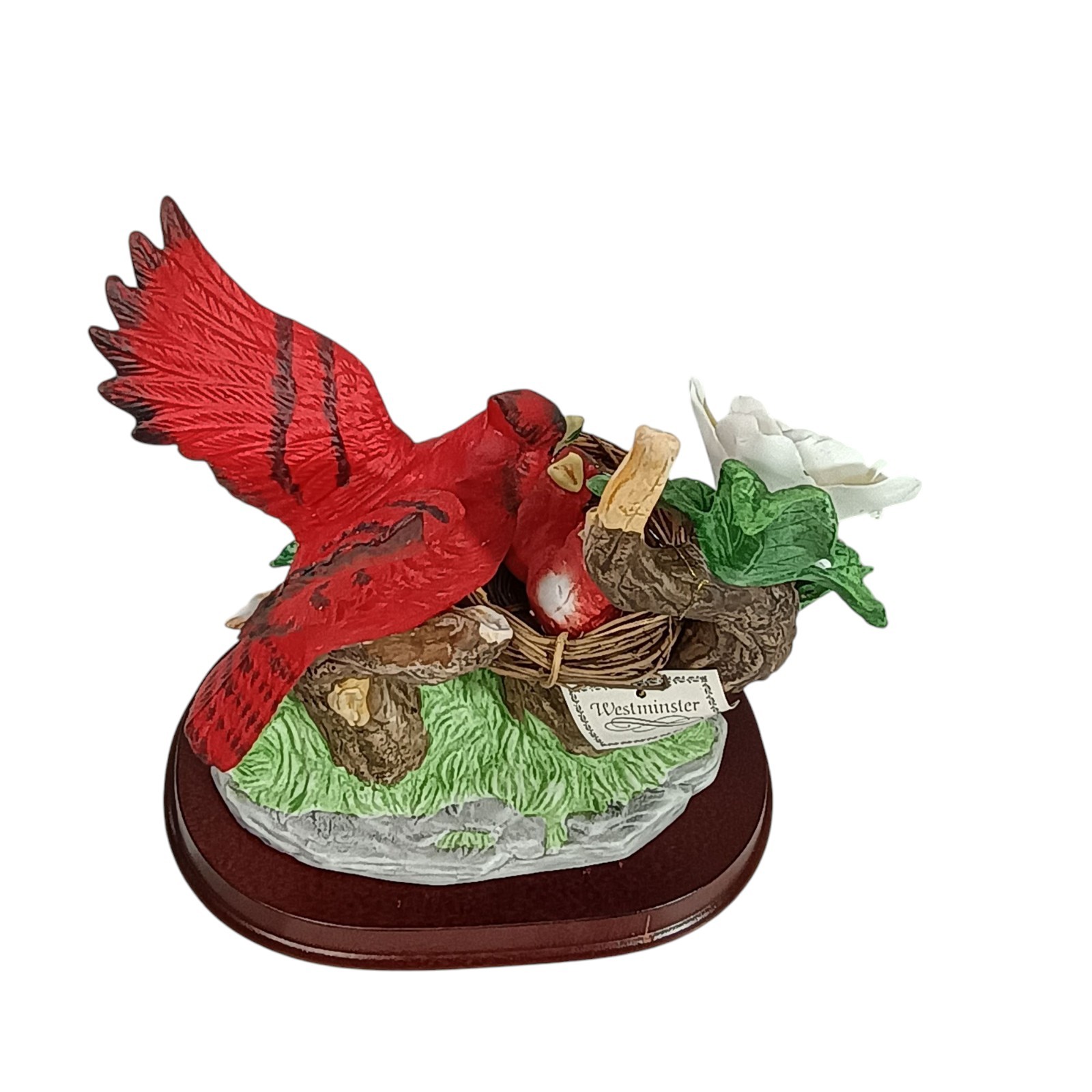 Westminster Spring Redbird Cardinals Birds Feeding Statue Figurine Sculpture