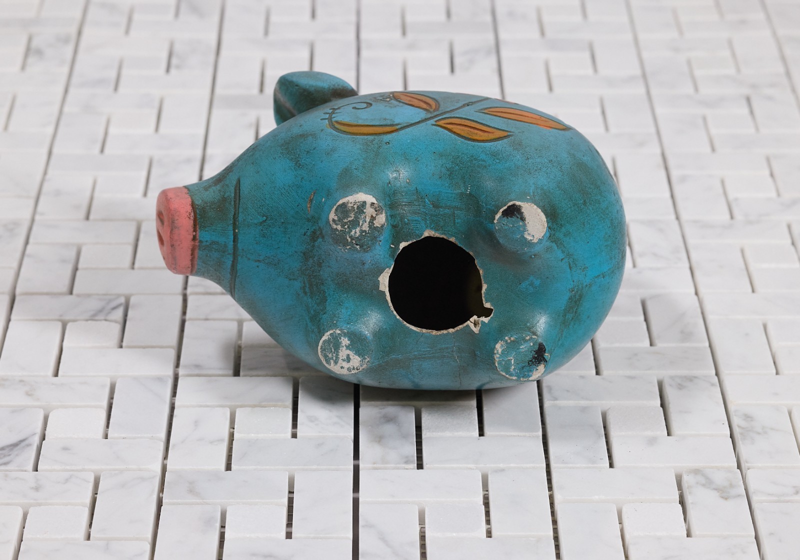 Antique Ceramic Hippie Piggie Bank. CHARMING!!