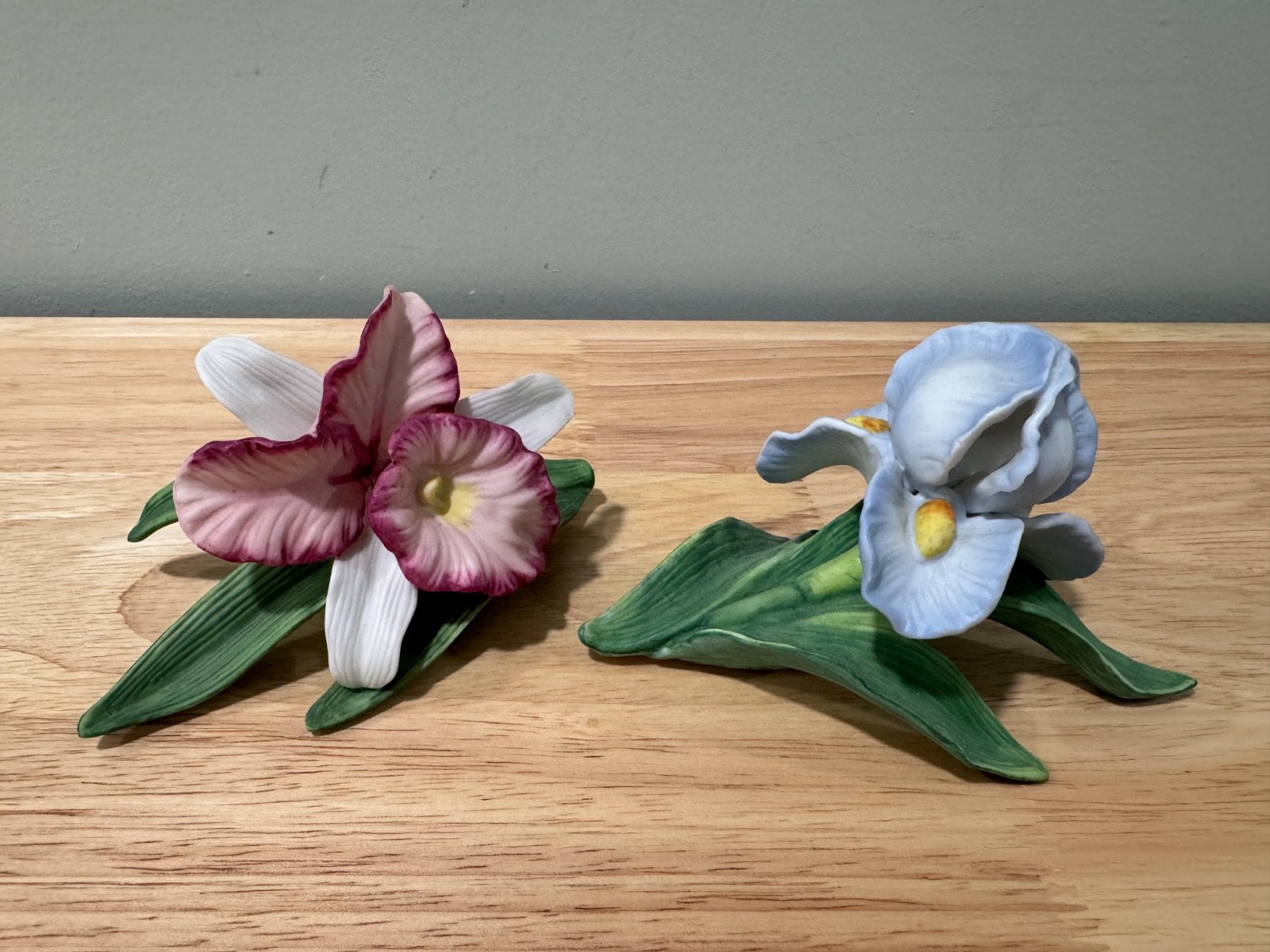Home Interiors HOMCO Cattleya Orchid & Bearded Iris Figurines