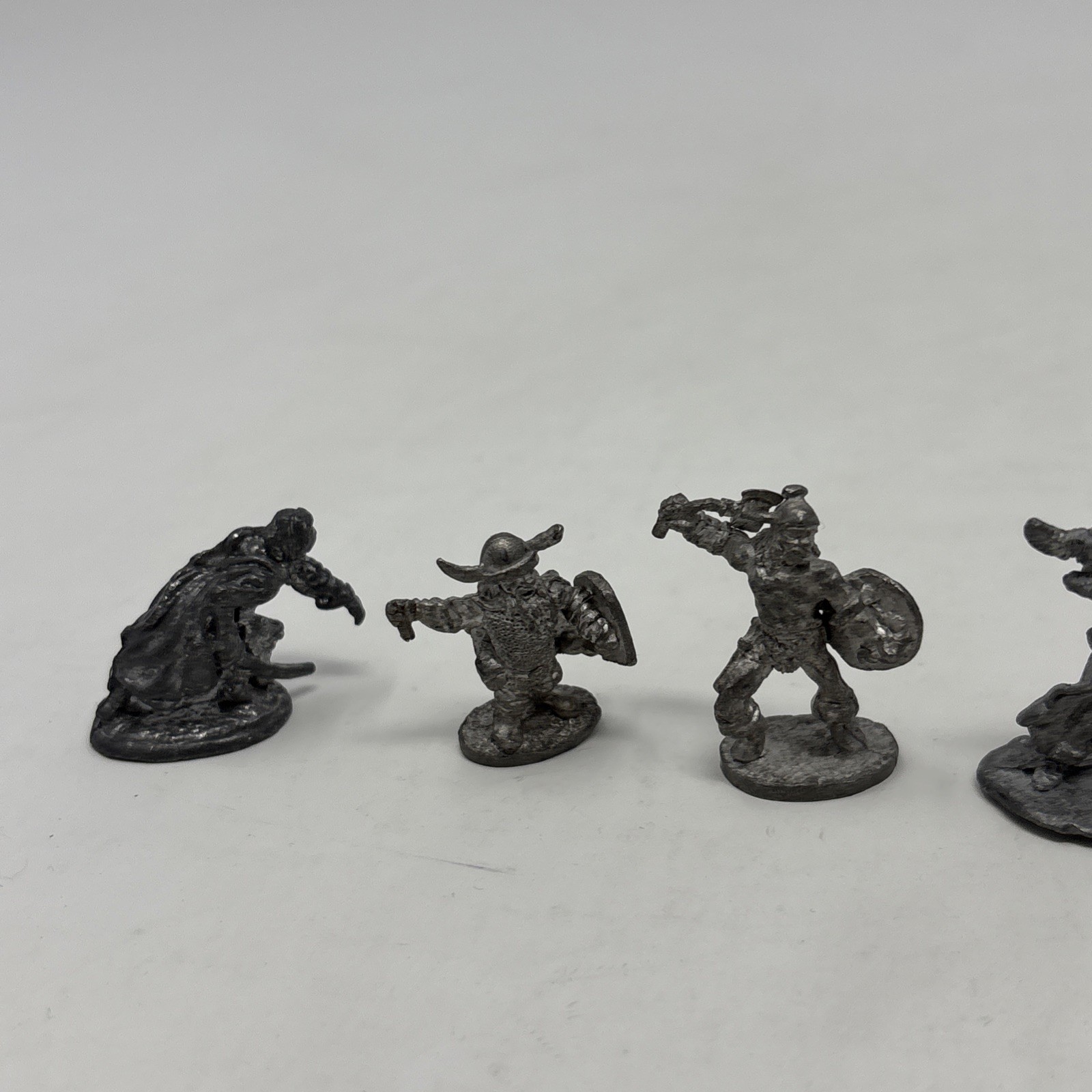Lot Of 6 Vintage Miniature Fantasy Metal Figurines Horse, Dwarf, Warriors As Is*