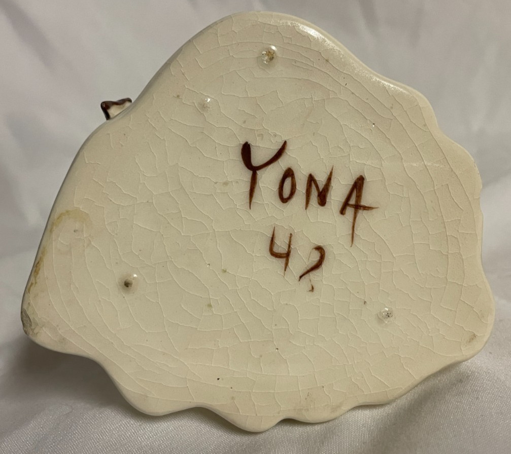 Vintage YONA 6.5 Inch Victorian Lady Planter Figurine