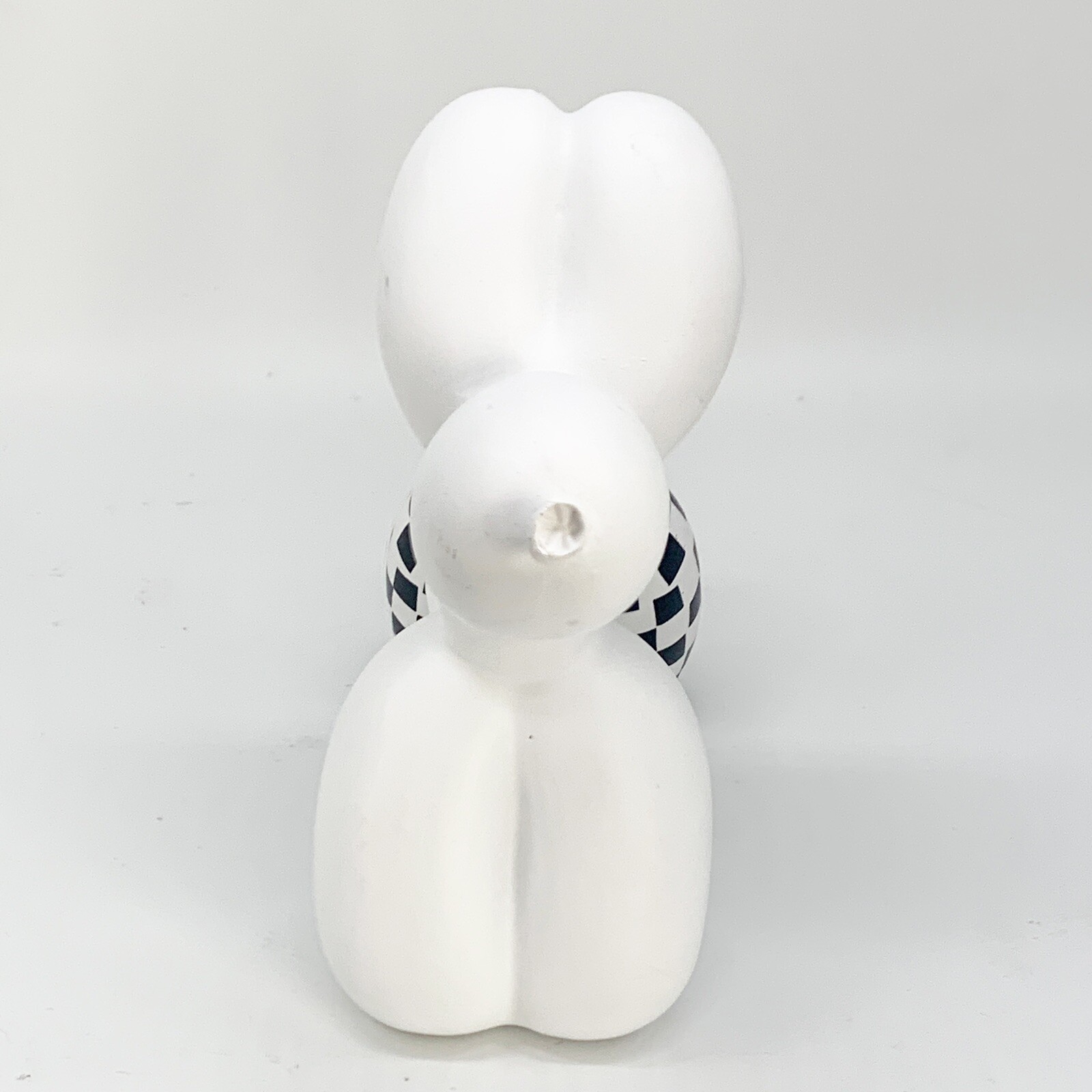 Balloon Dog Black and White Checkered Statue Animal Sculpture Modern Decor
