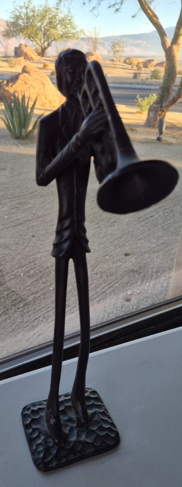 Hammered Metal Horn Player Suit Music Man Art Sculpture Jazz Musician
