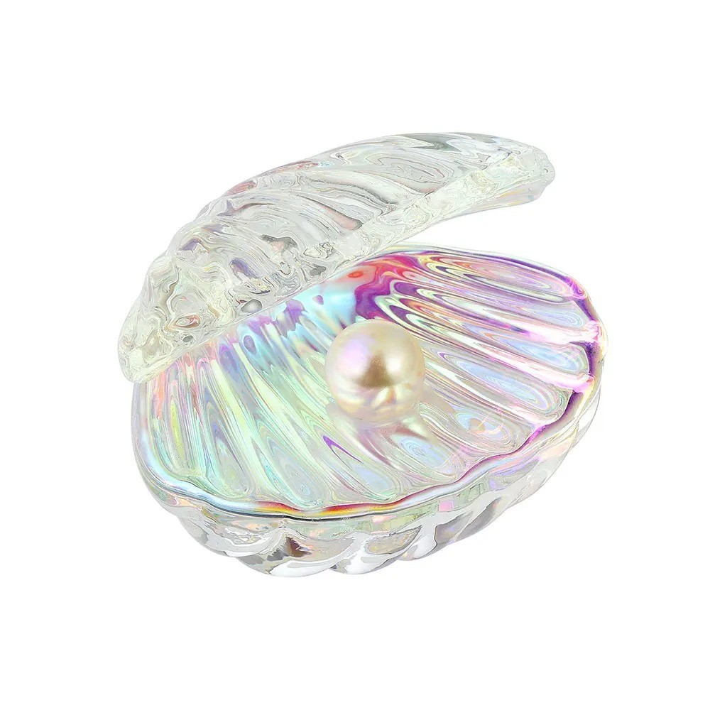 Crystal Seashell Figurine Glass Pearl Ornament Home Decor Gift for Women