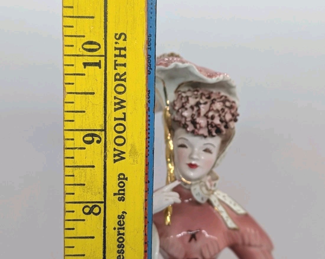 Vintage 1953 Florence Ceramics Vivian Lady Figurine With Parasol Victorian