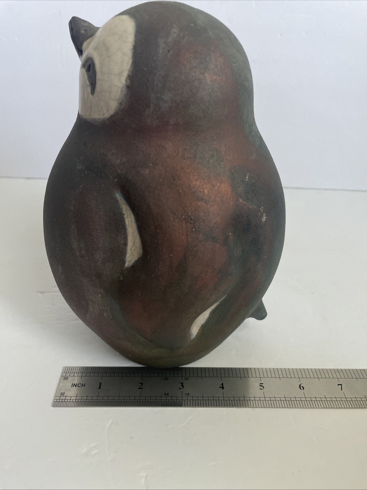 2-DMW Studios Raku Penguins Stoneware Pottery Sculpture Statue Don Williams 2008