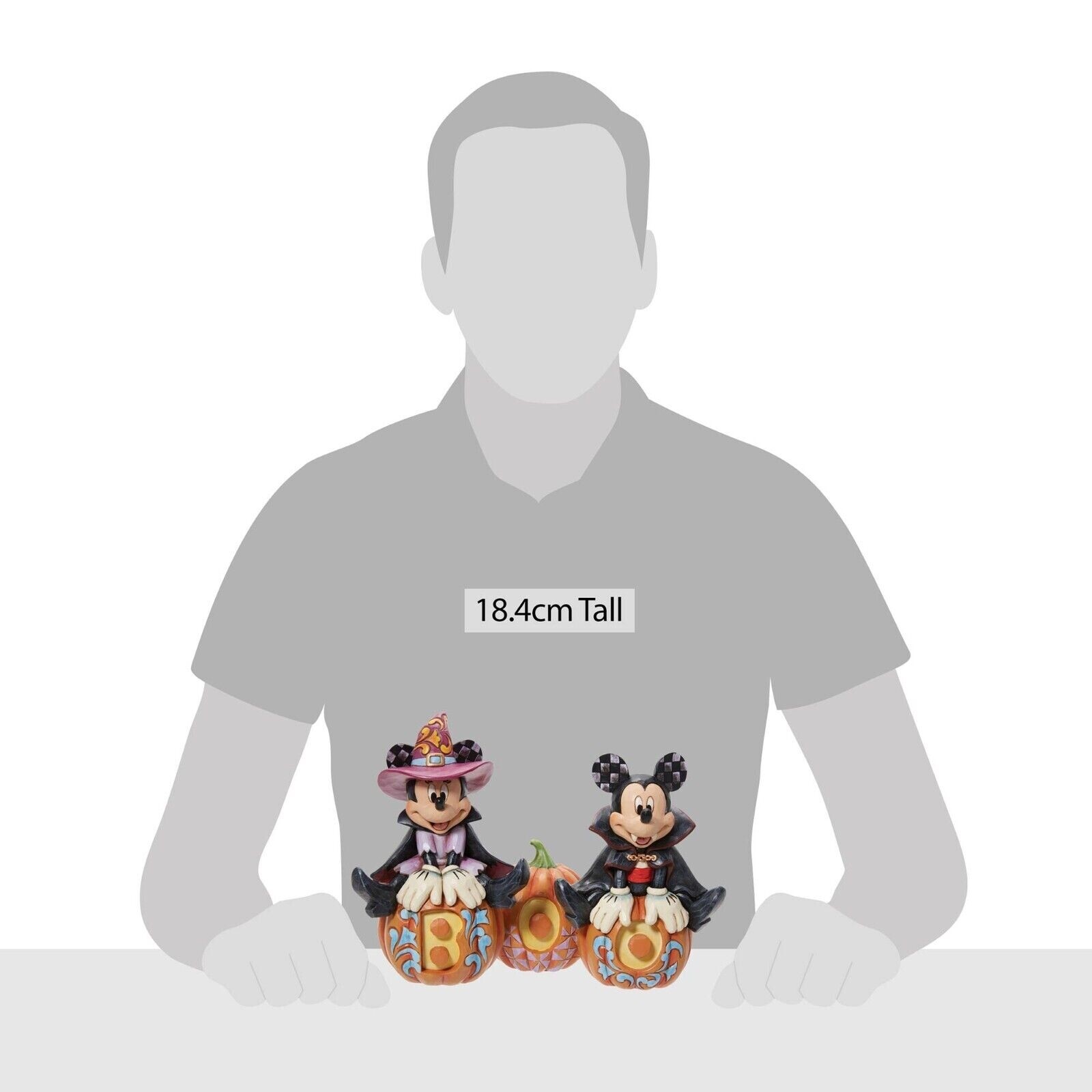 Jim Shore Halloween Disney Traditions Mickey Minnie Mouse Glow Figurine 6013052