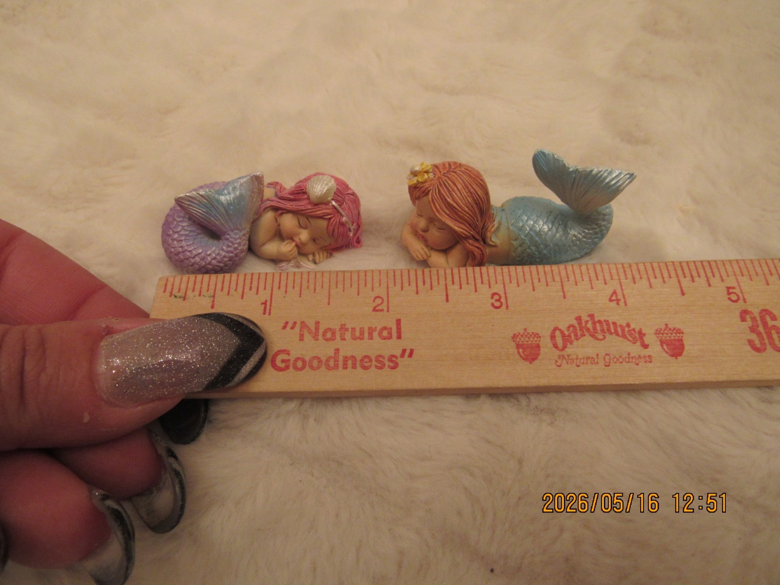 Lot of 2 Mini Mermaid Figurines