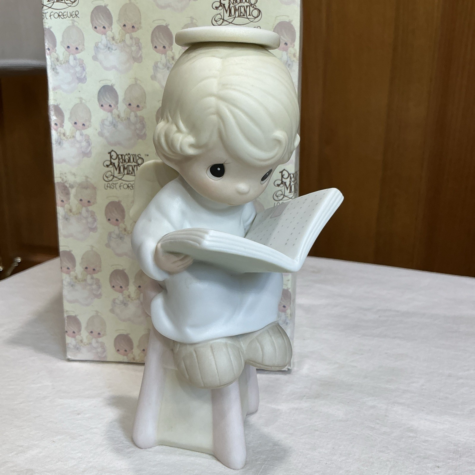 Vtg Precious Moments 1987”Sitting Pretty” 104825 Angel Babysitter Boxed Gift