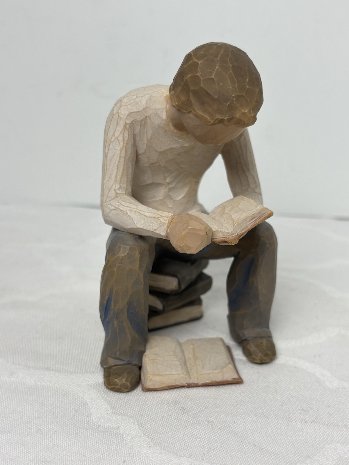 Willow Tree Quest Man Reading Sculpture Figure Library Librarian Book Stack 2008