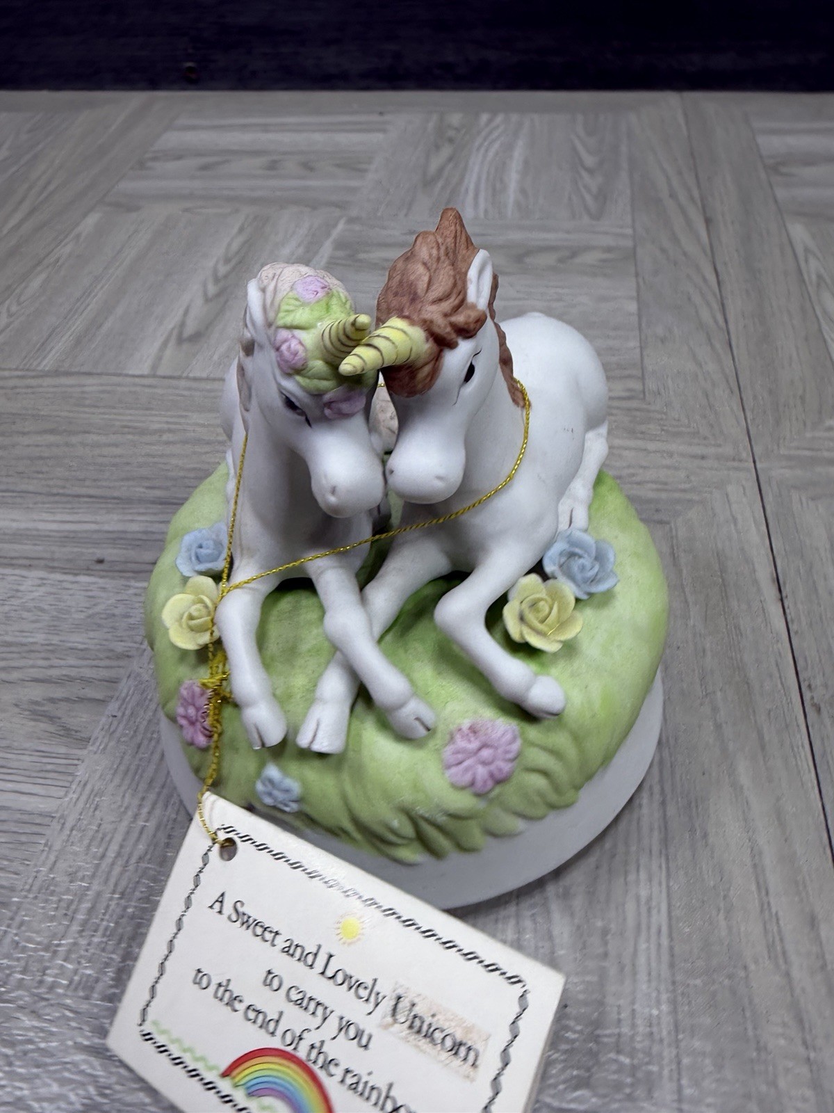 Unicorn Couple Akron Porcelain Musical Joan Berg Victor Art Deco Works Magic